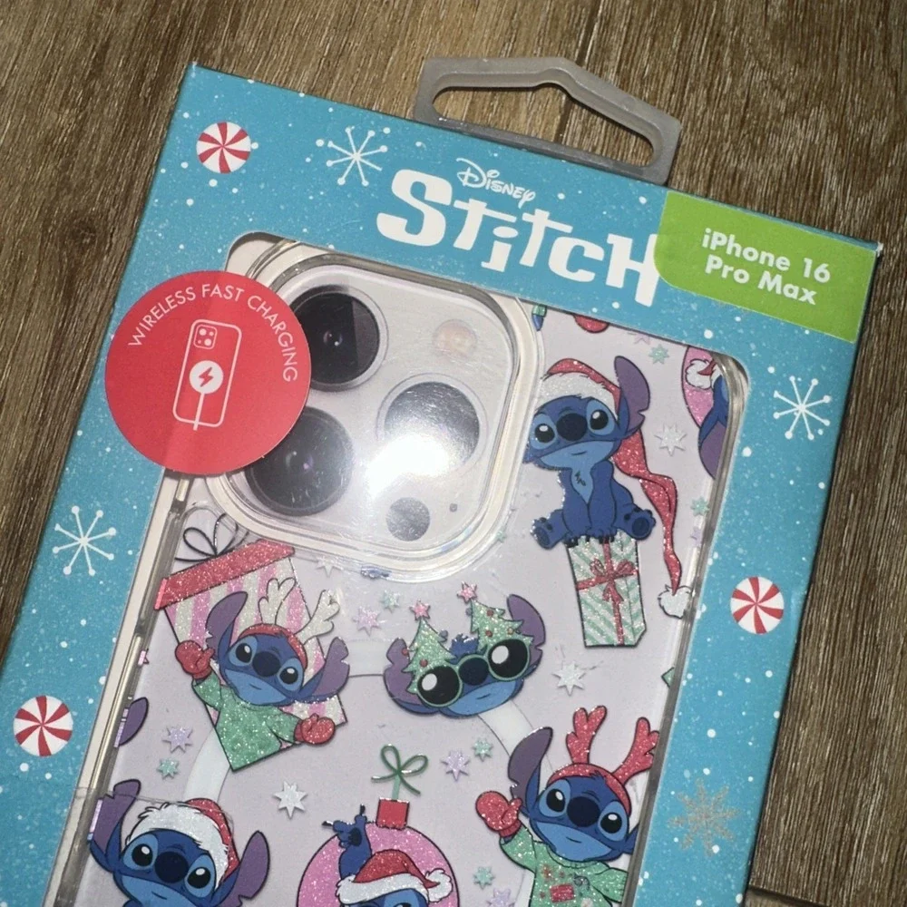NEW Disney Glitter Stitch iPhone 16 Pro Max Phone Case Christmas‎ Navidad